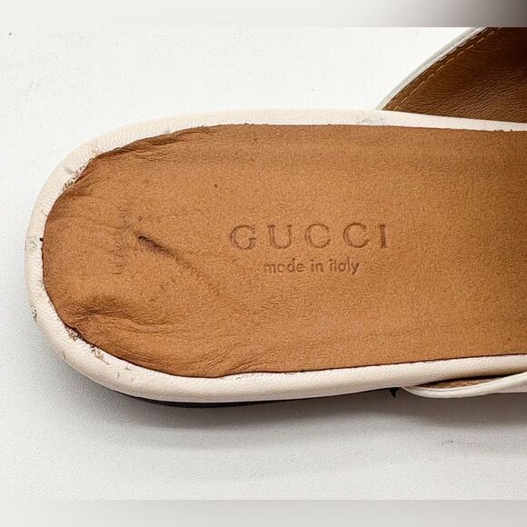 Gucci Princetown Mules Horsebit Mystic White Leather SlipOn Loafers EU37.5 US7.5 - Picture 11 of 11